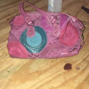 Purple Coach Designer Purse / Bag